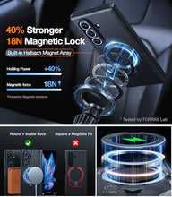 Load image into Gallery viewer, TORRAS 360 Spin Magnetic Stand for Galaxy Z Fold 7 Case, MIL-Grade Hinge Protection, Fit for Magsafe, 360 Kickstand & Ring Holder, Armor Hard Slim Case for Samsung Galaxy Z Fold 7, Black