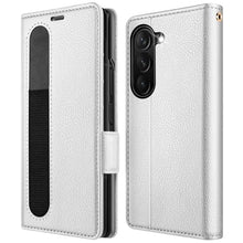 Load image into Gallery viewer, OCASE Compatible with Samsung Galaxy Z Fold7 Wallet Case with S Pen Holder, PU Leather Flip Folio Phone Cover with Card Slots, RFID Blocking, Kickstand & Wrist Strap for Z Fold 7 2025, Silvery