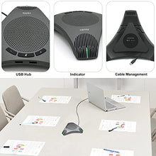 Load image into Gallery viewer, USB Speakerphone with Dual Hub - Conference Room Omnidirectional Microphone and Speaker, Computer Speakers with Microphone for Home Office, 360° Voice Pickup & Noise Reduction Mics for 8-10 People