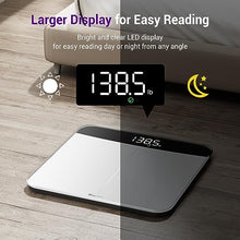 Load image into Gallery viewer, Ovutek Scale for Body Weight, Highly Accurate 450lb Digital Bathroom Scales for People, Automatic Weighing Machine for Baby, Pet, Light Items, Large LED, Sturdy and Durable Base, White