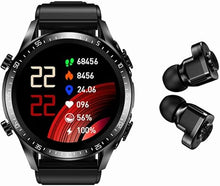 Load image into Gallery viewer, Tuanzi JM03 2 in 1 Smart Watch with Earbuds 1.28" Smartwatch TWS HiFi Stereo Wireless Headset Combo Bluetooth Phone Call for Android iOS(Black)