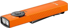 Load image into Gallery viewer, OLIGHT Arkfeld Pro Rechargeable EDC Flashlight with Green Beam, UV Light and White LED Combo, 1300 Lumens Portable Flat Flashlights, Triple Light Sources Pocket Lights for Working (Orange CW)
