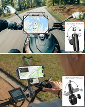 Load image into Gallery viewer, Wukanleng Bike Tablet Phone Holder with Silicone Security Band, Metal Arm 360° Rotation Tablet Handlebar Mount for Stationary Bicycle, Treadmill Fits iPad Pro/Air/Mini, Smartphones, 4-13'' Devices
