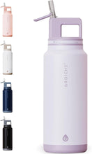 Load image into Gallery viewer, GROSCHE Alpine Flip n' Sip 40 oz Insulated Water Bottle - Stainless Steel, Leakproof Flask with Straw - Perfect for Gym, Travel & Outdoor Use - Keeps Water Cold up to 60 hrs - Lavender
