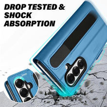 Load image into Gallery viewer, TUCCH Compatible with Galaxy Z Fold7 Wallet Case, PU Leather Flip Folio, 4 Card Slots, RFID Blocking, Kickstand, PC Shell Magnetic Phone Cover for Galaxy Z Fold 7 (8.0") 2025, Light Blue