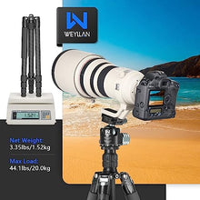 Load image into Gallery viewer, Weyllan Carbon Fiber Camera Tripod Stand, 65.2'' Monopod, 29mm Travel Tripod for Dslr Camera Sony Nikon Canon Fuji