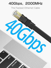 Load image into Gallery viewer, Senetem Cat 8 Ethernet Cable 30FT, High Speed 40Gbps 2000Mhz Flat Internet Network Patch Cord, RJ45 Shielded Outdoor&Indoor LAN Cable, Compatible for Gaming, PC, PS5/4/3, Xbox, Modem, Router