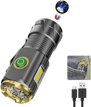 Load image into Gallery viewer, Mini LED Flashlight with Magnetic Base and Side Clip, 6 Modes, high Brightness Small Flashlight, IPX6 Waterproof, is The Best Small Flashlight for Camping, Travel, and Emergency situations