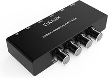 Load image into Gallery viewer, Cubilux 4-Channel 6.35 Headphone Amplifier Aluminum Audio Amp,Ultra-Low Noise Mini Earphone Splitter for Music Sharing/Monitoring, 1/4 "TRS Headphone Output and TRS Audio Input-DC 5V Power Supply