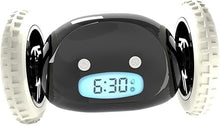 Load image into Gallery viewer, CLOCKY Extra Super Loud Alarm Clock for Heavy Sleepers Adults Kids Teens Bedroom, Move Jump Roll Run Away Easy to Set Smart Digital Alarm Clock on Wheels -Funny Gag Gift (Black)