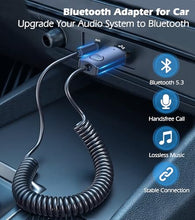 Load image into Gallery viewer, KAIY Bluetooth Aux Adapter for Car, AUX to Bluetooth 5.3 Receiver Hands-Free Calling, 3.5mm Wireless Audio Receiver USB-Powered, USB 2.0 to 3.5mm Jack Compatible with Car Speakers/Home Stereo