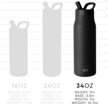Load image into Gallery viewer, Simple Modern Water Bottle with Straw lid | Insulated Stainless Steel Thermos | Reusable Travel Water Bottles for Gym & Sports | Leak Proof & BPA Free | Mesa Collection | 34oz, Blush Tie Dye