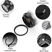 Load image into Gallery viewer, 77mm Star Filter 4 Pieces Starburst Lens Filter(4 Points,6 Points,8 Points,12 Points) with Centre Pinch Lens Cap for Canon Nikon Sony Olympus Pentax and Other DSLR Cameras + 4 Slot Filter Pouch