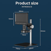 Load image into Gallery viewer, 7" LCD Digital Microscope for Adults,1200X AOPICK Soldering Microscope for Electronics Repair,Coin Magnifier with 30 Adjustable LED Lights,PC View, 32GB TFcard,Metal Stand and Wireless Remote
