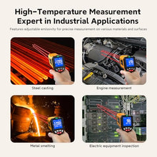 Load image into Gallery viewer, SURPEER Industrial Infrared Thermometer Gun, 50:1 D:S Ratio, -58°F-3992°F, Triple Laser, High Precision Temp Gun for Kiln, Engine, HVAC, BBQ, Industrial Inspection