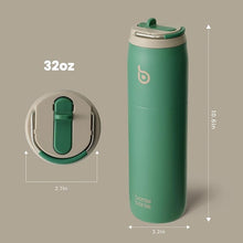 Load image into Gallery viewer, BOTTLE BOTTLE Stainless Steel Water Bottle with Straw Lid and Handle 32 oz Vacuum Insulated Water Bottle for Sports Travel Gym Hiking, Leak-Proof Wide Mouth Water Bottles for Men,forests