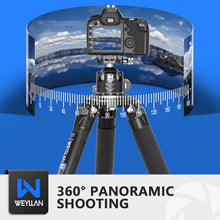 Load image into Gallery viewer, Low Profile Ball Head 52mm Tripod Head WEYLLAN DH52 Camera Head Mount, CNC Heavy Duty Ball Head with Two 1/4" Quick Release Plates, Panoramic Ballhead for Tripod, Monopod, DSLR, Max Load 66lbs /30kg