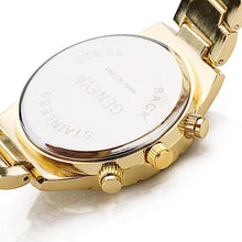Load image into Gallery viewer, Gosasa Luxury Unisex Crystal Diamond Watches Quartz Digital Calendar Rose Gold Silver Stainless Steel Watch