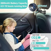 Load image into Gallery viewer, HomeLifairy Battery Operated Stroller Fan Flexible Tripod Clip On Fan with 3 Speeds and Rotatable Handheld Rechargeable Personal Portable Fan for Baby Car Seat Crib Bike Treadmill (Black)