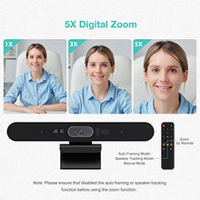 Load image into Gallery viewer, RayBit 4K Pro Audio and Video Conference Room Camera with Remote Control for Windows TV, AI-Powered HD Webcam with Microphone & Speaker for Desktop Computer/PC/Monitor/Laptop/Teams/Zoom/Skype