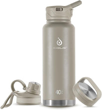 Load image into Gallery viewer, IDEUS Vacuum Insulated Water Bottle, 40 oz Stainless Steel Water Bottles with Straw and Spout Lid, Reusable Metal Water Bottle Leak Proof Gym Water Bottle, BPA-Free(Celadon)