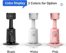 Load image into Gallery viewer, Auto Face Tracking Tripod, 360° Rotation Auto Tracking Phone Holder, No App Required, with Adjustable Lens Stable Base Phone Holder for Vlogs, Live Streaming & Video Chats (Black)