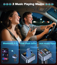 Load image into Gallery viewer, KAIY FM Transmitter Bluetooth Car Adapter, Car Radio Bluetooth Transmitter HandsFree Calling Music Player, FM Radio Adapter 42W Type-C Fast Charging, Support USB Drive