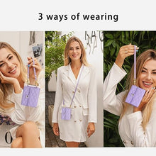 Load image into Gallery viewer, XIMAND for Samsung Galaxy Z Flip 7 Accordion Crossbody Wallet Case, 4 Card Slots, RFID Blocking, and Adjustable Strap - Stylish and Versatile Accessory.(Purple)