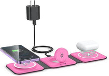 Load image into Gallery viewer, Wireless Charger 3 in 1,RTOPS Magnetic Travel Wireless Charging Station Multple Devices,GaN 3 in 1 Charging Station,Compatible for iPhone16/15/14/13/Pro/Max,iWatch,AirPods4/3/2/Pro(Adapter Includes)