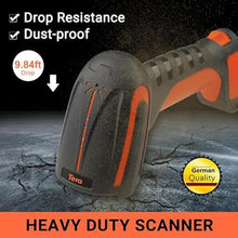 Load image into Gallery viewer, Tera Pro (Extreme Performance) Industrial Wireless Barcode Scanner 2D QR 1D Bar Code Reader 2.4G Wireless 2500mAh Compatible with Bluetooth Drop Resistant for Windows Mac Android iOS Model 8100 Orange