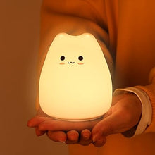 Load image into Gallery viewer, ZKLiLi Cat Night Light for Kids,Cute Night Lamp for Nursery,Squishy Silicone Cat Touch Lights Portable, Gift for Birthday and Christmas for Kids Baby Children?M Cat?