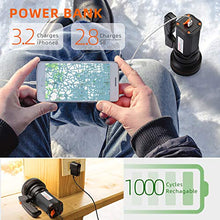 Load image into Gallery viewer, BUYSIGHT Rechargeable Spotlight Flashlight 1000 Lumens Handheld Spot Light LED Flashlight with Handl Ultra-Long Standby Electric Torch with USB Output ?Classic Black?