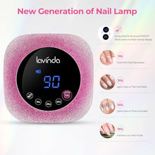 Load image into Gallery viewer, Lavinda UV Nail Lamp, 54W UV Light for Gel Nails with Rhinestones, Plug-in UV LED Nail Lamp Nail Light Fast Curing Lamp Nail Dryer for Gel Polish, Nail Supplies for Salon Home Use, Gradient Pink