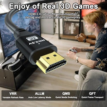 Load image into Gallery viewer, jojobnj HDMI Cable 50ft, 4K@60Hz, 18Gbps High Speed HDMI 2.0 Cord, Ultra HD,Ethernet Audio Return,Video 4K,1080p,3D,Arc, HDR Compatible with Xbox,PS5/PS4,HDTV,Laptop ect(Black)