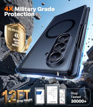 Load image into Gallery viewer, TORRAS Magnetic Shockproof for Samsung Galaxy Z Fold 7 Case with a Slot & Screen Protector, Fit for MagSafe, Mil-Grade Hinge Protection, Translucent Slim Case for Samsung Z Fold 7 Case, Black