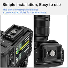 Load image into Gallery viewer, WEYLLAN Camera Mount Plate Tripod Adapter Mount Plate Universal Plate for Tripod Quick Release Plate 70MM DQ70 Camera Quick Clamp Plate 1/4" Handle Screw for DSLR Camera Arca Swiss Ballhead Tripod