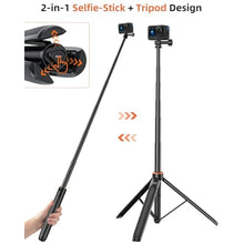 Load image into Gallery viewer, 53" Osmo Action Selfie Stick Tripod for DJI Action 5 Pro/4/3, Extendable Handle Grip w Magnetic Quick-Release Adapter Mount, Extension Rod/Standing Stand/Accessories for Travel Vlogging Video Shooting_2451