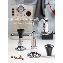 Load image into Gallery viewer, 54mm Espresso Tamper with Calibrated Spring Loaded for Ninja Luxe Caf/Breville -24lb~35lbs Self-Adjustable with Sound Feedback- Self Leveling Stainless Steel Ripple Base - Black, RippleBase_6224