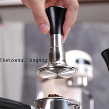 Load image into Gallery viewer, 54mm Espresso Tamper with Calibrated Spring Loaded for Ninja Luxe Caf/Breville -24lb~35lbs Self-Adjustable with Sound Feedback- Self Leveling Stainless Steel Ripple Base - Black, RippleBase_6226