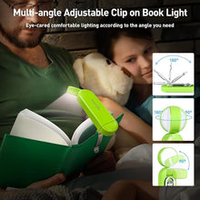 Load image into Gallery viewer, VAVOFO USB Rechargeable Book Light, Blue Light Blocking, Amber Light Clip On Bookmark Shaped Reading Light, Eye Care 6 LEDs Book Light for Bookworms Reading in Bed with 9 Lighting Modes (Neon Green)
