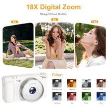 Load image into Gallery viewer, 5K 80MP Digital-Camera | 3" Flip Screen | 18x Zoom for Photography Beginner, White_166