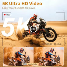 Load image into Gallery viewer, 5K Digital Camera, WiFi Cameras for Photography 75MP UHD Vlogging Cameras for YouTube Autofocus Video Camera with 3" 180 Flip Screen, Compact Travel Camara with 18X Zoom, 32GB SD Card, 2 Batteries, BlackNew_472