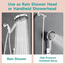 Load image into Gallery viewer, 6 Filtered Shower Head with Handheld, 6-Spray High Pressure Shower Head with Filter for Hard Water, Detachable Handheld Showerhead with Hose and Shower Arm Bracket, Chrome-Black, ChromeBlack_1616