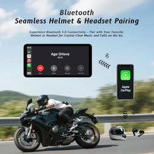 Load image into Gallery viewer, 6-Inch Motorcycle Smart Display Wireless CarPlay & Android Auto | Bluetooth Voice Control | IP67 Waterproof | HD Touchscreen | Easy Install | Fits Most Bikes | OTA Updates, black_444