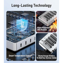 Load image into Gallery viewer, 6 Port Charging Station for Multiple Devices, Multi Phone Charging Station, Silver_141