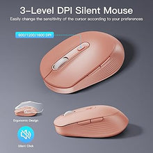 Load image into Gallery viewer, Wireless Keyboard and Mouse Combo, Soueto 2.4G Full-Sized Computer Keyboard with Phone Tablet Holder, 22 Multimedia Shortcuts, Numeric Keypad, 6 Button Silent Mouse for Windows, Mac (Cherry Pink)