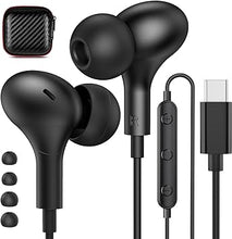 Load image into Gallery viewer, USB C Headphones for Samsung Galaxy S24 Ultra S23 FE S22 S21 A35 Note20 10+ Flip Fold,Magnetic Wired Earbuds Noise Isotiolan in-Ear Type C Earphones with Microphone for iPhone 16 15 Pro Max,Android