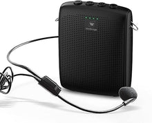 Load image into Gallery viewer, 15W WB003 Personal Voice Amplifier for Teachers with Wired Headset Mic,Small Portable Microphone,2600mAh Rechargeable Megaphone Mini PA Bluetooth Speaker System for Classroom -Teacher Gifts