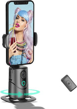 Load image into Gallery viewer, Auto Face Tracking Phone Holder,No App Required,360° Rotation Phone Camera Stand with Remote and Gesture Control, Smart Shooting Stand for Vlog/TIK Tok Live Streaming YouTube Video Recording