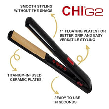 Load image into Gallery viewer, CHI G2 Digital Flat Iron, Straightening Hairstyling Iron For Smooth, Silky Hair, Titanium Infused Ceramic 1" Plates